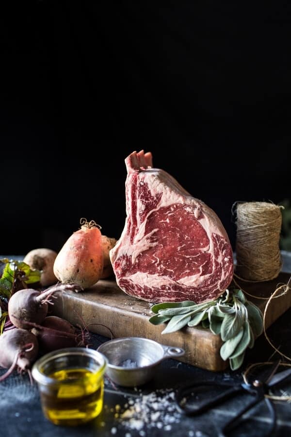 Sage Crusted Standing Rib Roast with Gorgonzola Cream Sauce (VIDEO) | halfbakedharvest.com @hbharvest