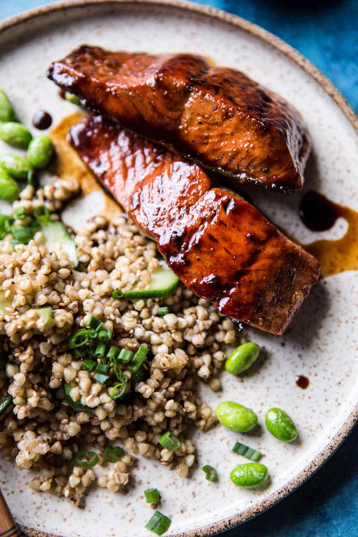 Caramelized Teriyaki Salmon with Sesame Toasted Buckwheat | halfbakedharvest.com @hbharvest