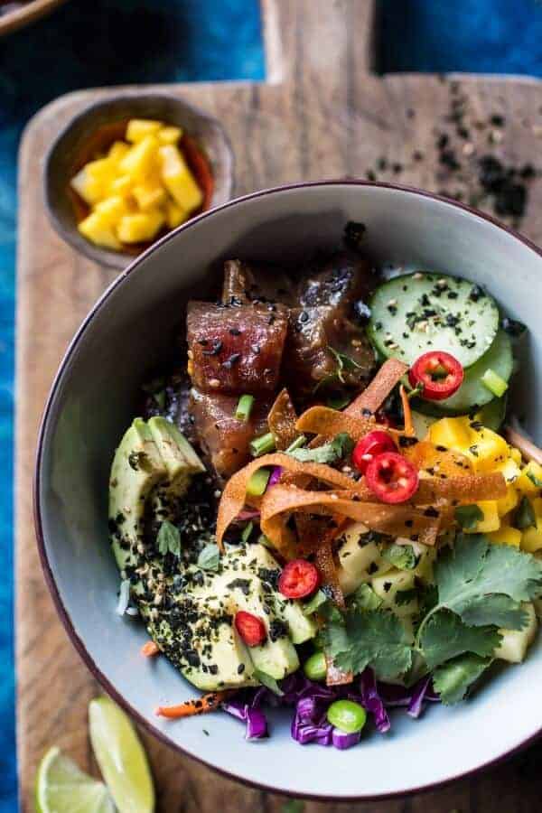 Hawaiian Ahi Tuna Poke Bowl (VIDEO) | halfbakedharvest.com @hbharvest