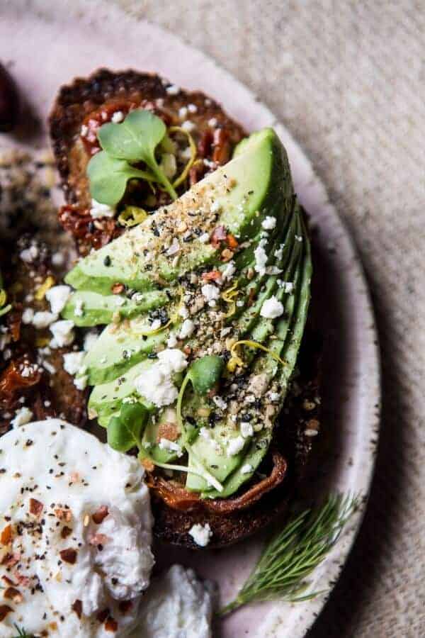 Mediterranean Inspired Avocado Toast with Pistachio Dukkah | halfbakedharvest.com @hbharvest