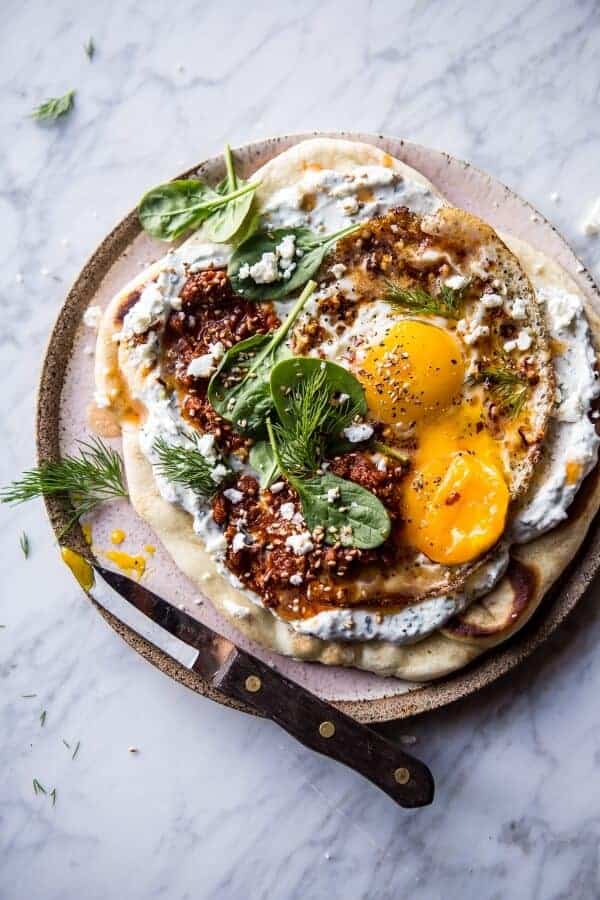 Turkish Fried Eggs in Herbed Yogurt | halfbakedharvest.com @hbharvest