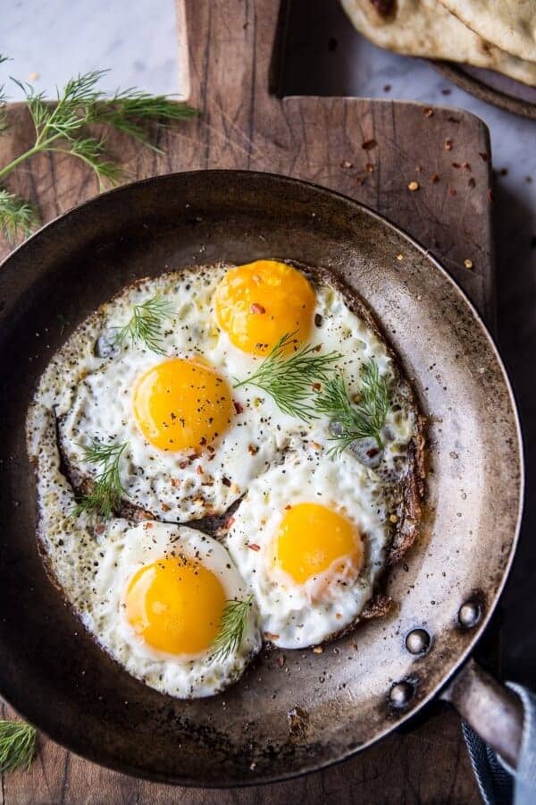 Turkish Fried Eggs in Herbed Yogurt | halfbakedharvest.com @hbharvest