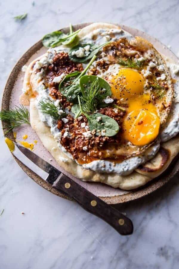 Turkish Fried Eggs in Herbed Yogurt | halfbakedharvest.com @hbharvest
