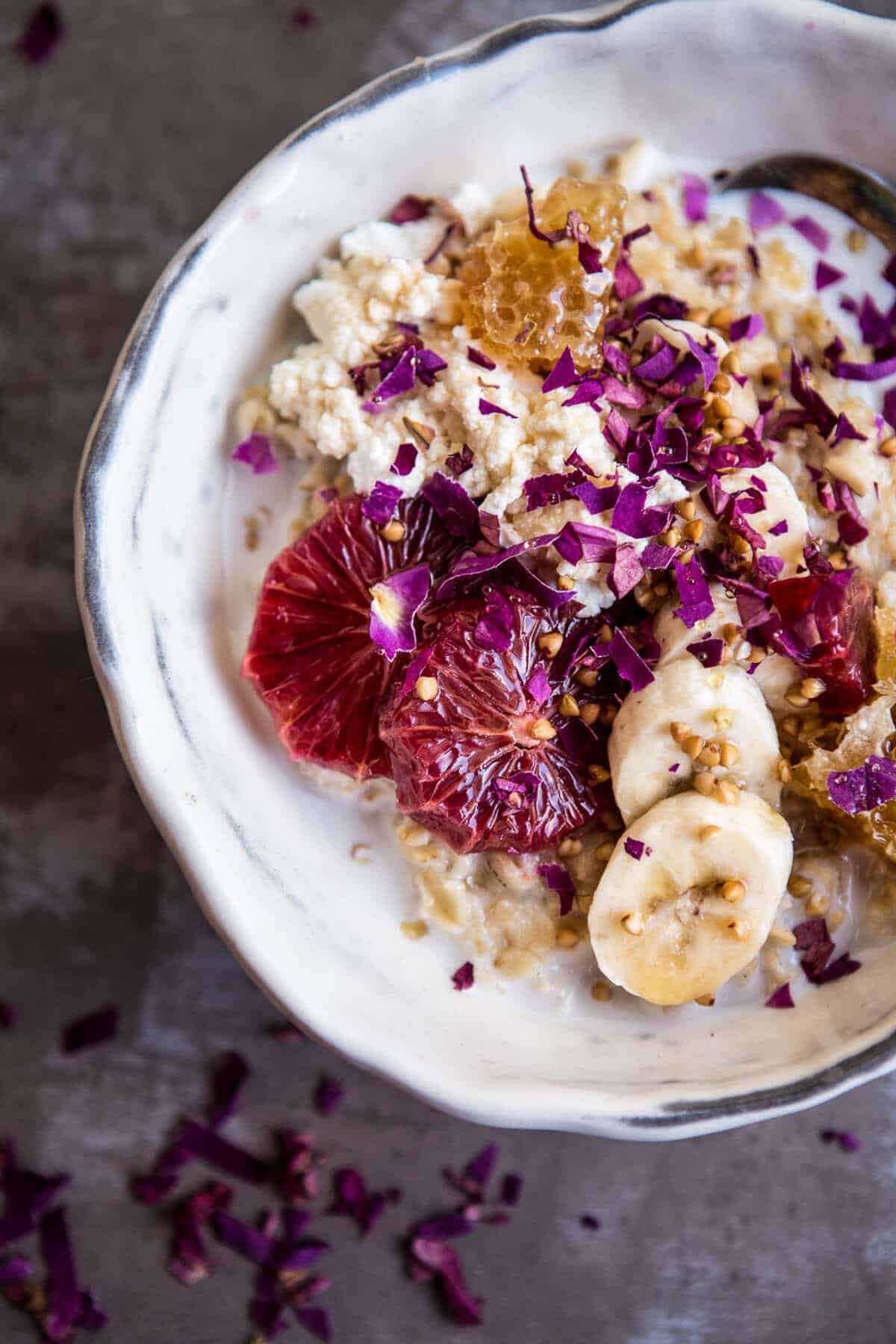 Banana Oatmeal with Ricotta, Honey, Orange and Toasted Buckwheat | halfbakedharvest.com @hbharvest