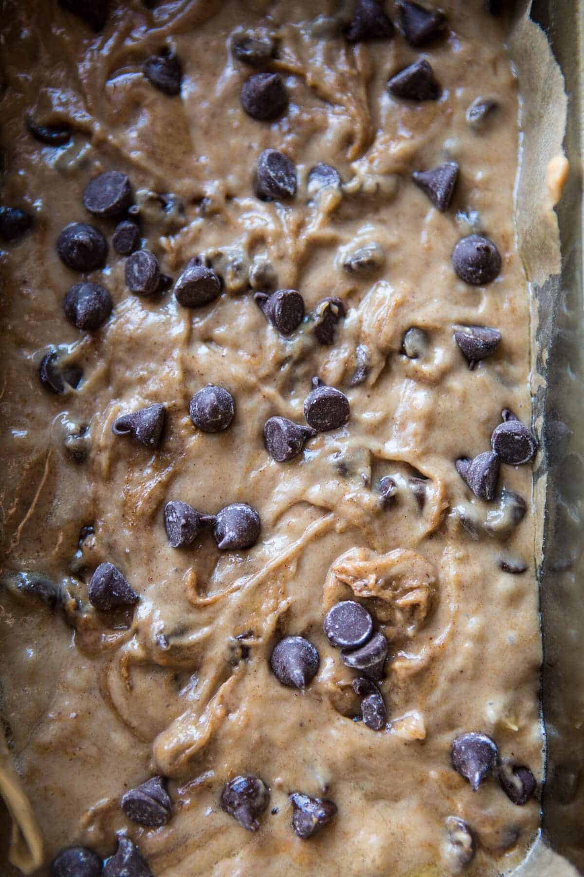Chocolate Chip Almond Butter Banana Bread | halfbakedharvest.com @hbharvest