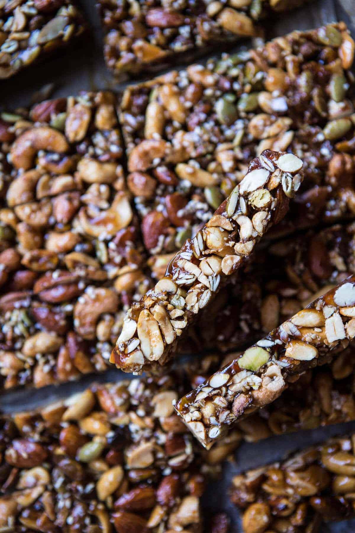 Chocolate Dunked Salted Honey Nut Bars | halfbakedharvest.com @hbharvest
