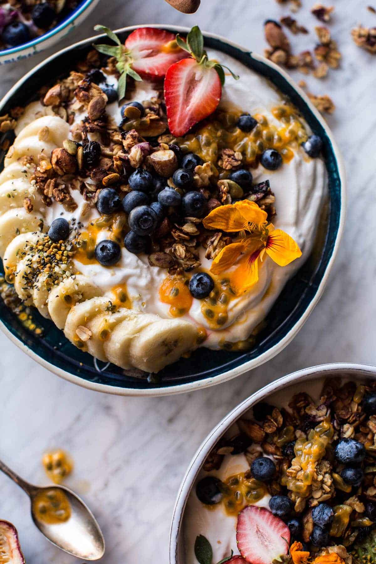 Blueberry Muffin Granola Greek Yogurt Breakfast Bowl | halfbakedharvest.com @hbharvest