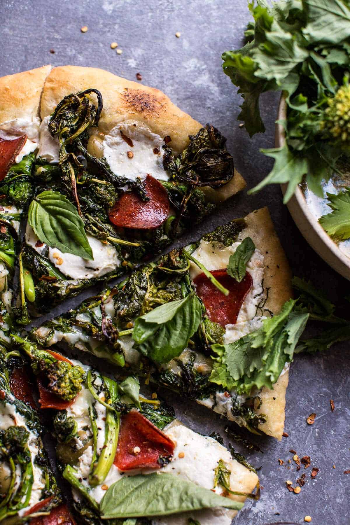 Broccoli Rabe Burrata Pizza | halfbakedharvest.com @hbharvest