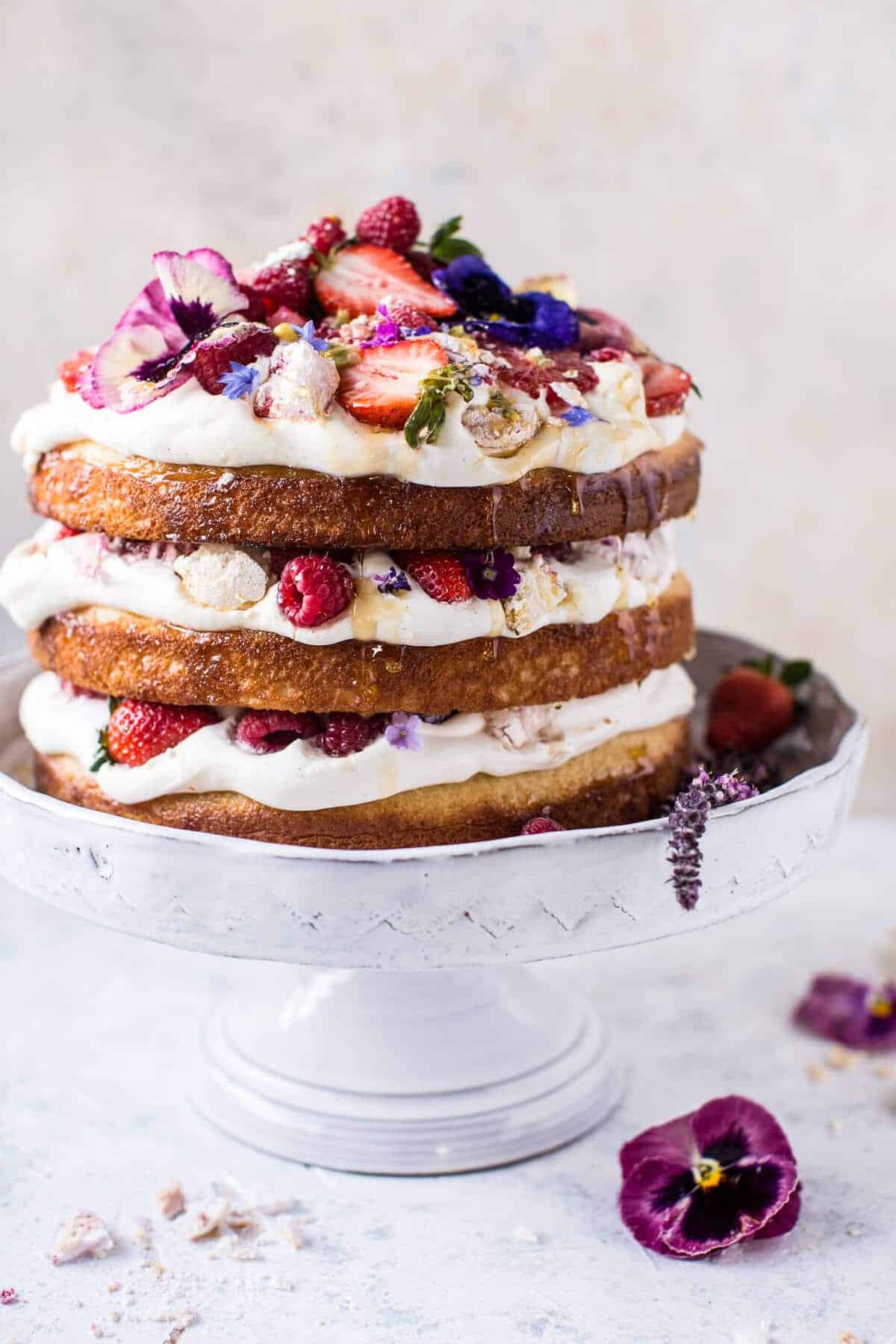 Coconut Eton Mess Cake with Whipped Ricotta Cream | halfbakedharvest.com @hbharvest