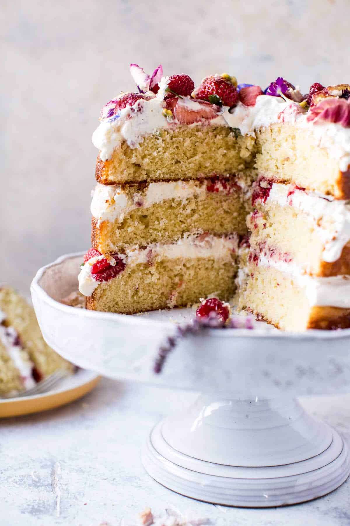 Coconut Eton Mess Cake with Whipped Ricotta Cream | halfbakedharvest.com @hbharvest
