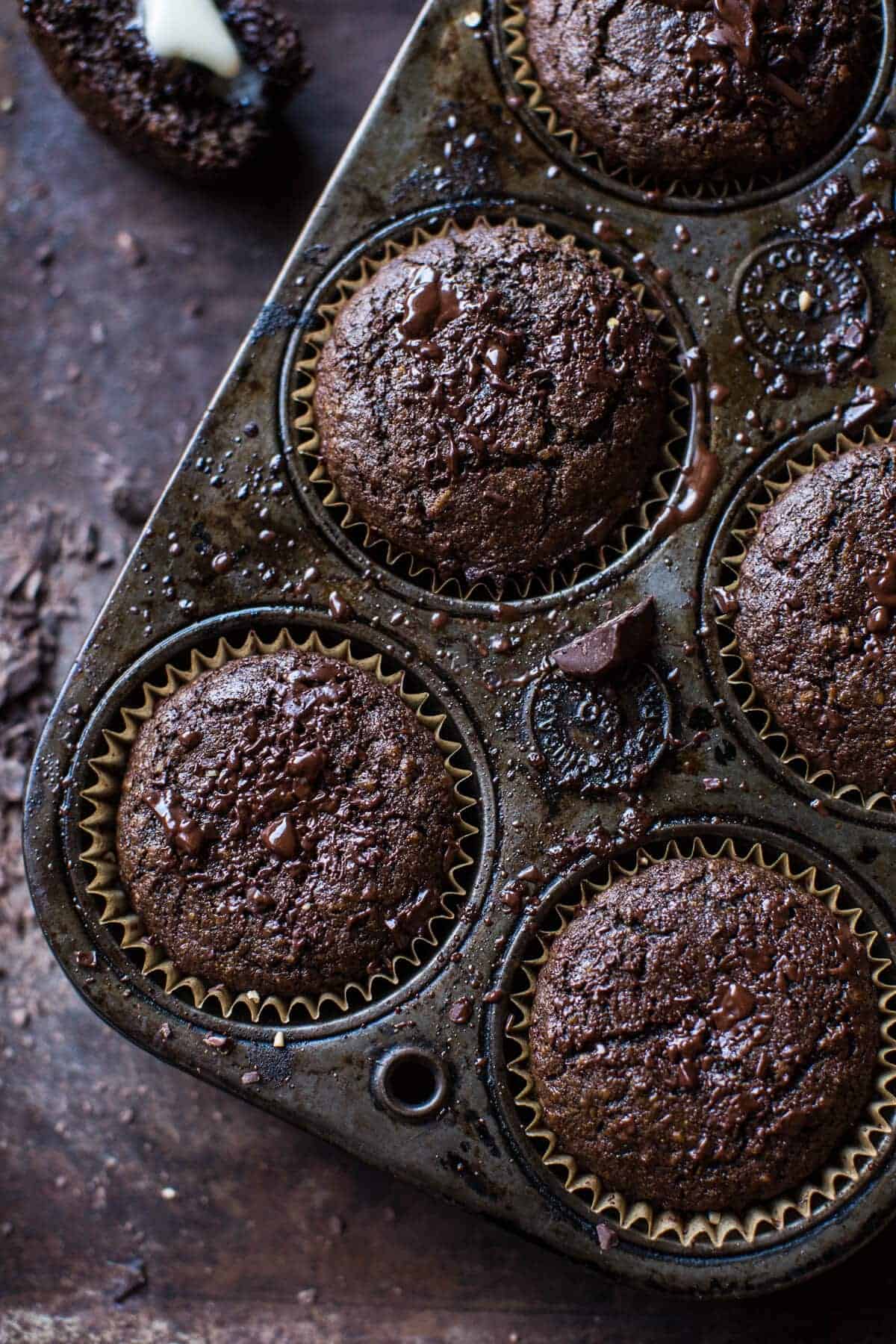 Double Chocolate Irish Tea Infused Oat Muffins | halfbakedharvest.com @hbharvest