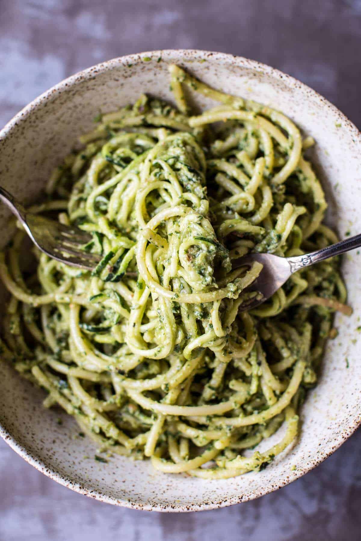  Green Goddess Zucchini Pasta with Fried Halloumi | halfbakedharvest.com @hbharvest