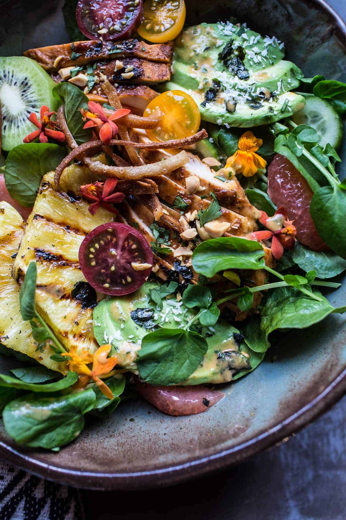 Hawaiian Tequila Chicken Salad With Pineapple Vinaigrette | halfbakedharvest.com @hbharvest