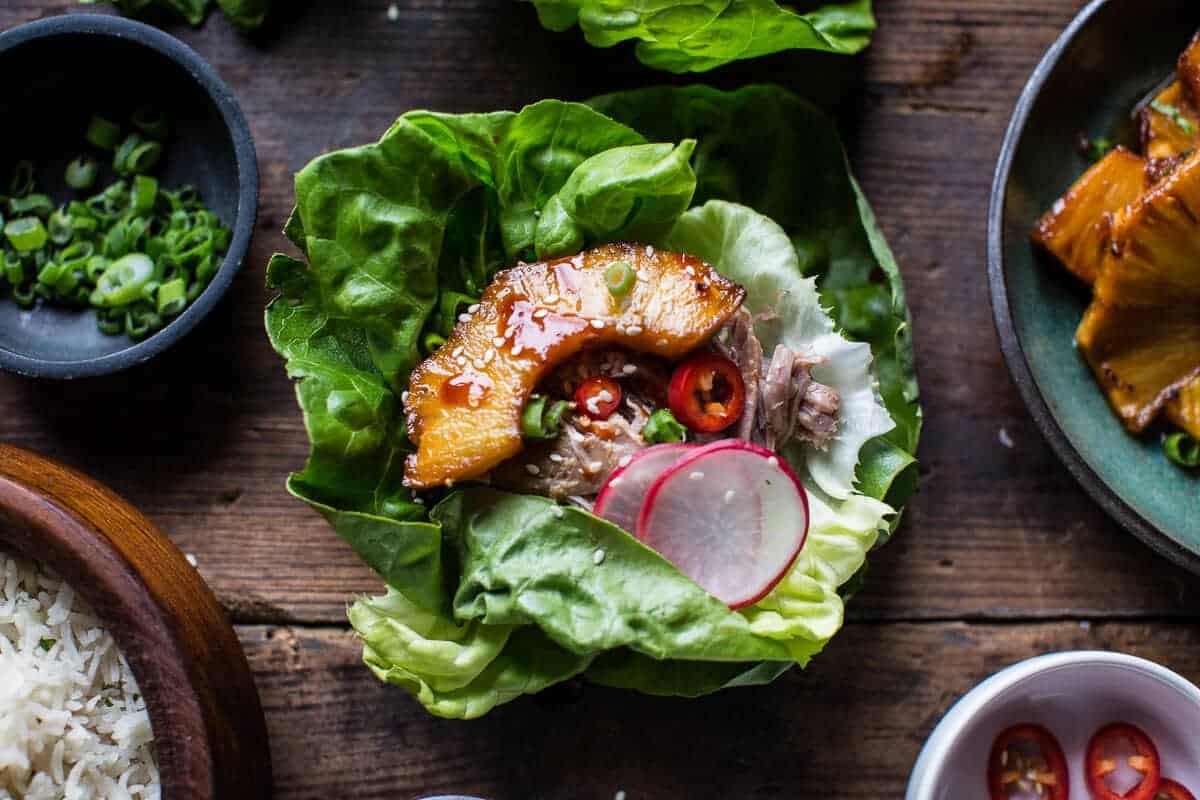 Korean Pineapple Pork Lettuce Wraps | halfbakedharvest.com @hbharvest