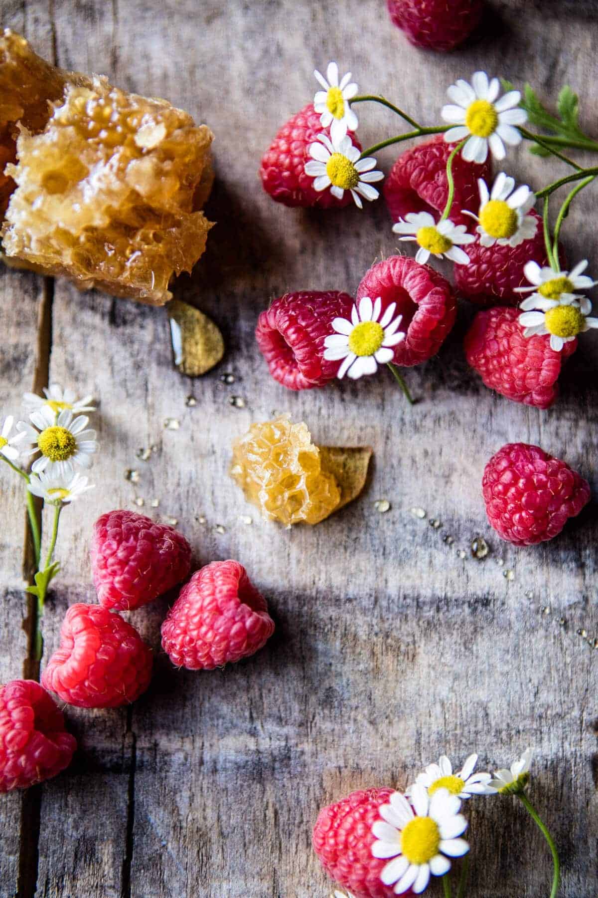Salted Chamomile Honey Cakes with Raspberry Ripple Cream | halfbakedharvest.com @hbharvest