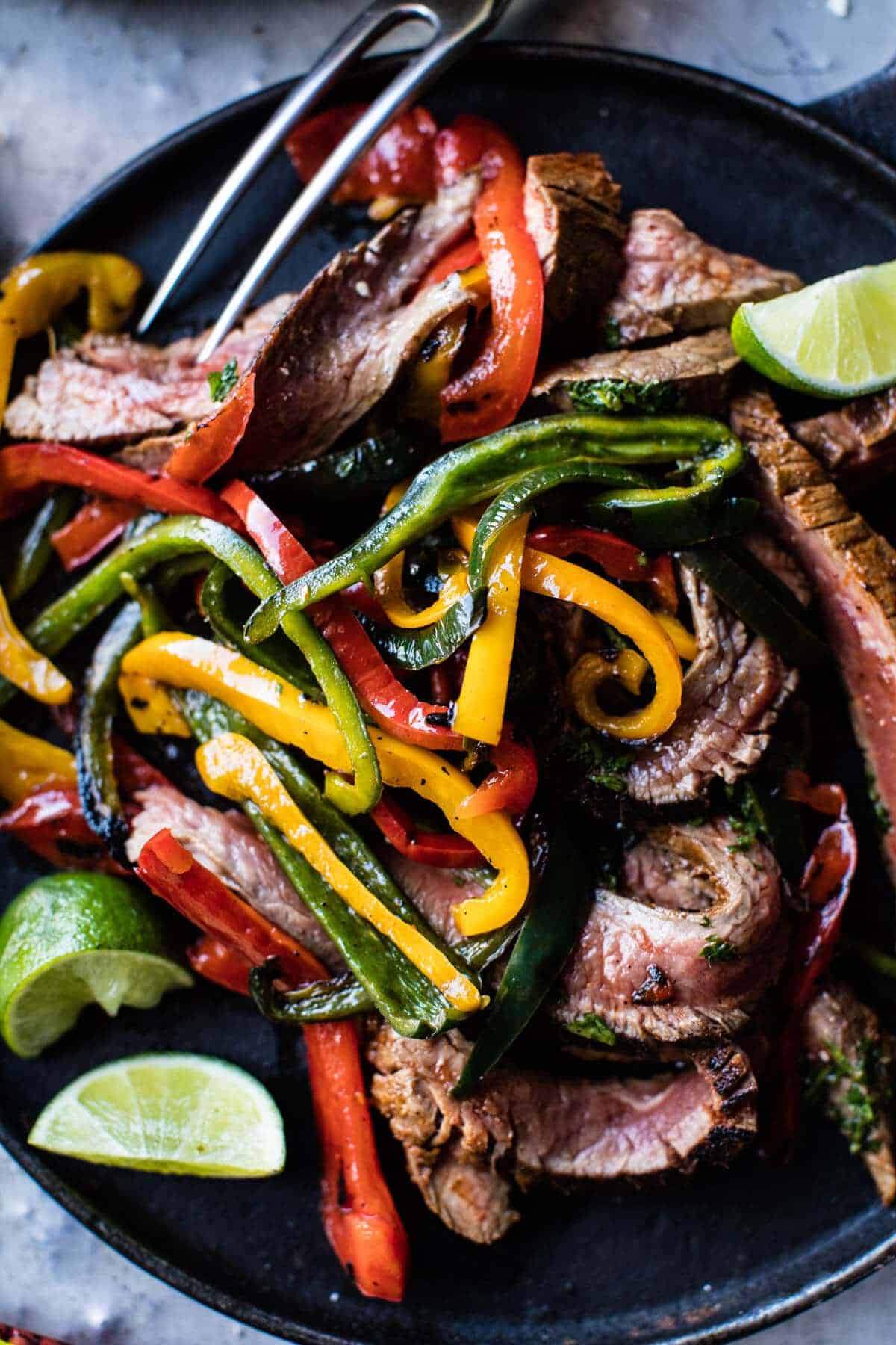Steak Fajitas with Chimichurri and Cucumber Salsa | halfbakedharvest.com @hbharvest