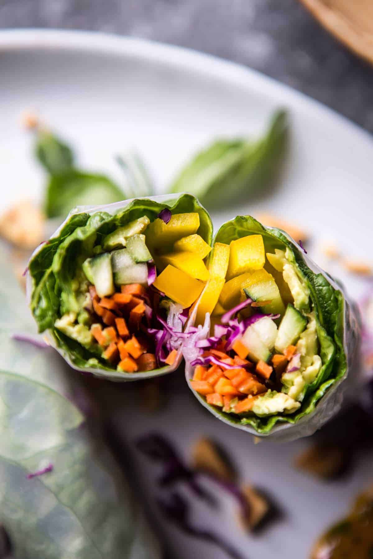 Avocado Veggie Spring Rolls with Sweet Thai Mango Sauce | halfbakedharvest.com @hbharvest