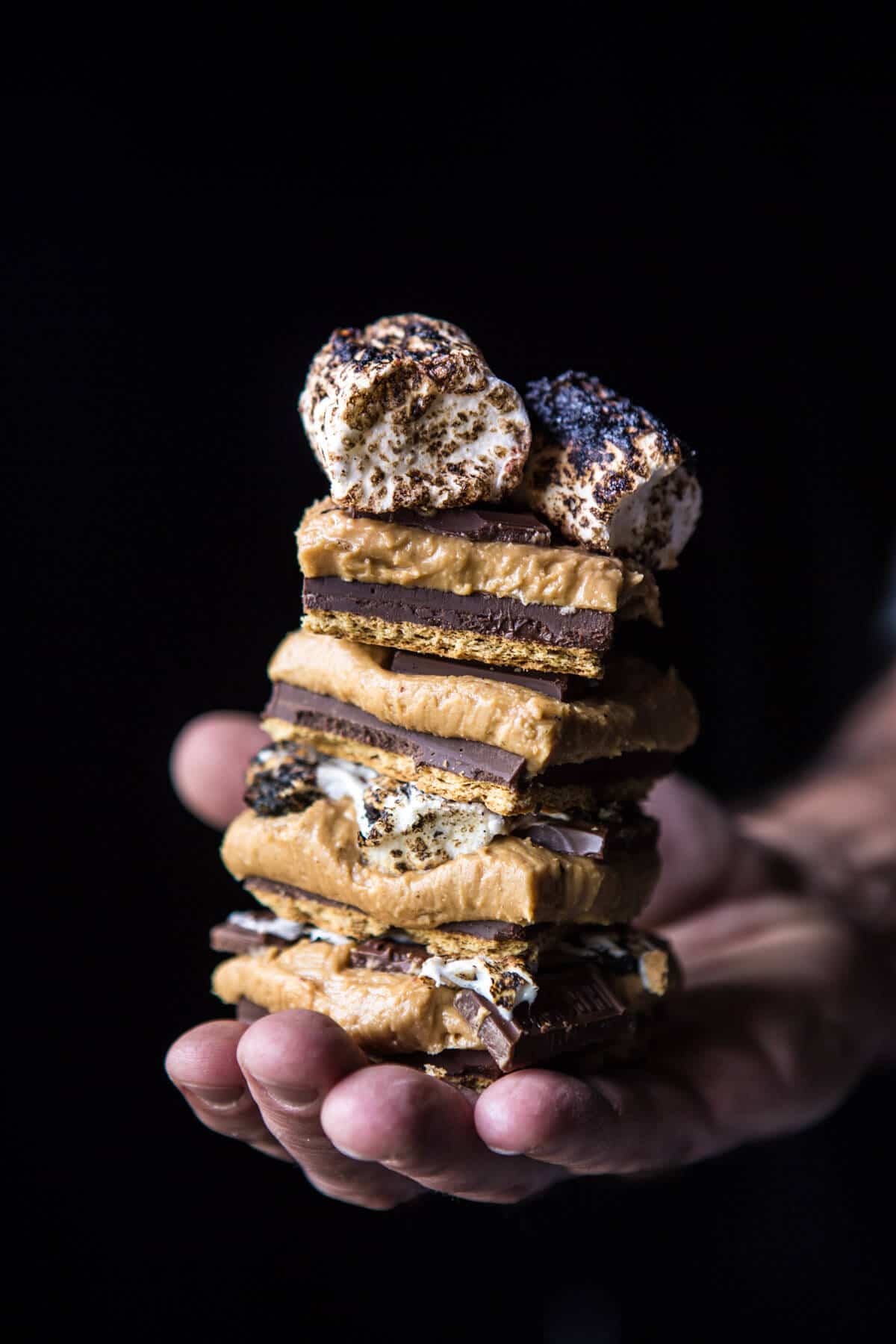 No-Bake Triple Decker Peanut Butter S'mores Bars | halfbakedharvest.com @hbharvest