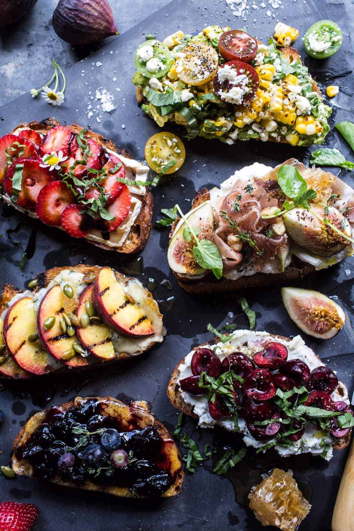 Summer Crostini 6 Ways | halfbakedharvest.com @hbharvest