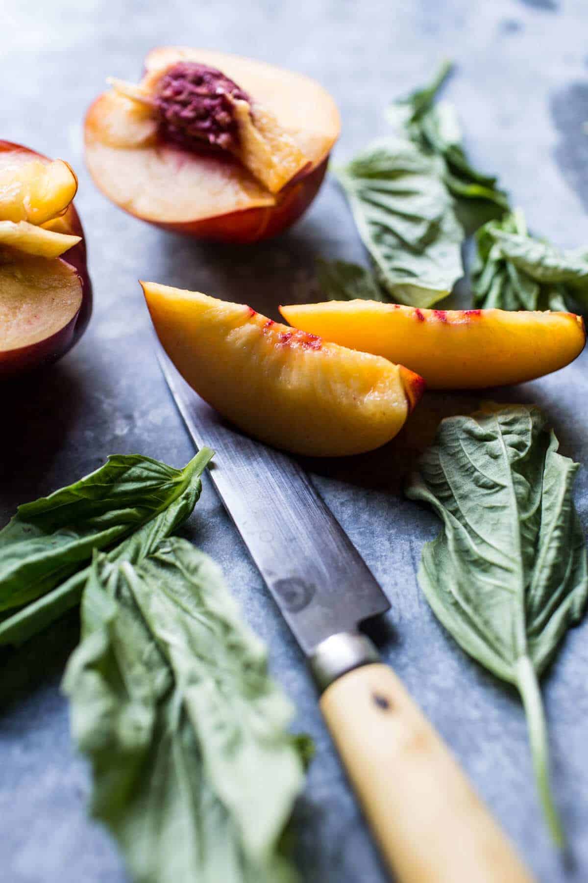 Nectarine and Fried Mozzarella Caprese Salad | halfbakedharvest.com @hbharvest