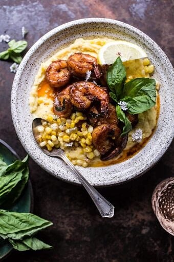 Cajun Garlic Lemon Butter Shrimp with Caramelized Corn Polenta | halfbakedharvest.com @hbharvest