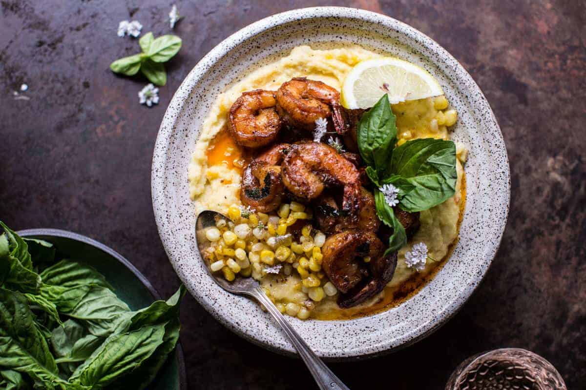 Cajun Garlic Lemon Butter Shrimp with Caramelized Corn Polenta | halfbakedharvest.com @hbharvest