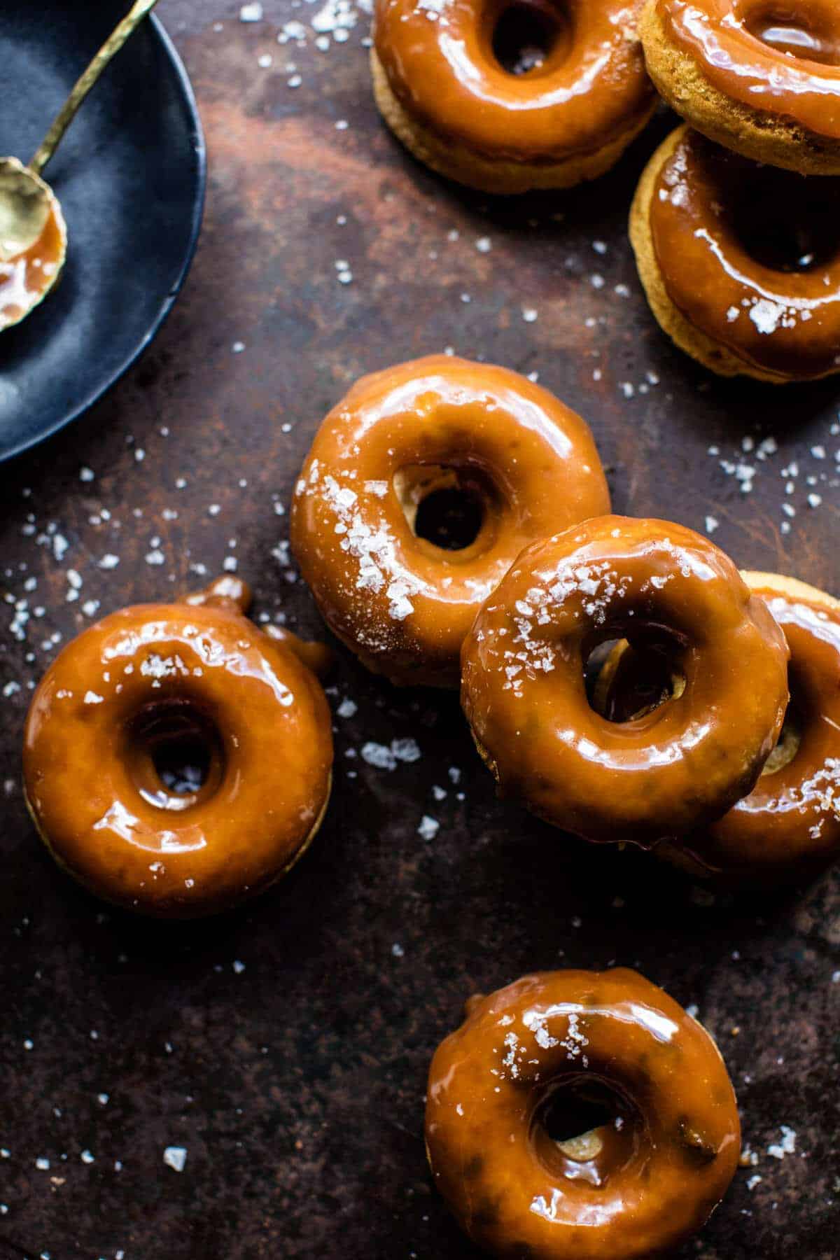 Baked Salted Caramel Apple Cider Doughnuts | halfbakedharvest.com @hbharvest