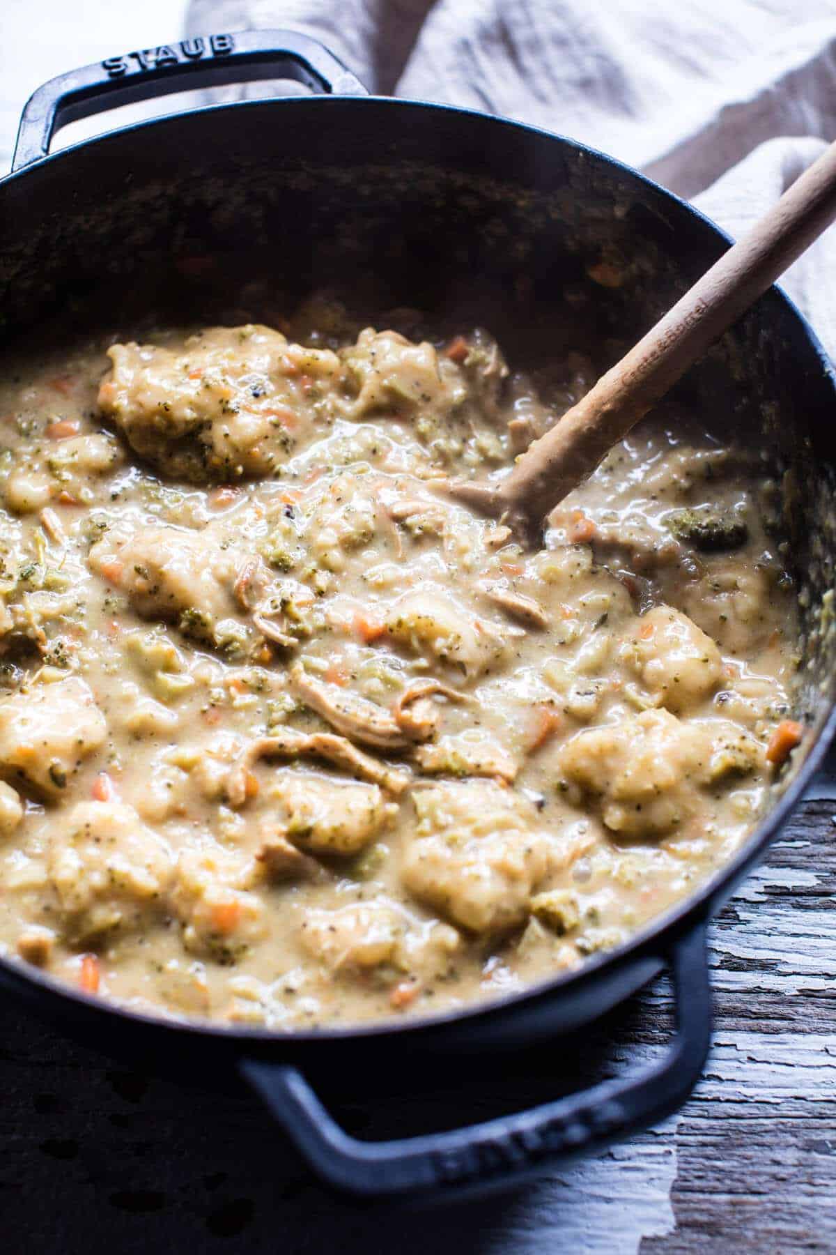 Broccoli Cheddar Chicken and Dumpling Soup | halfbakedharvest.com @hbharvest