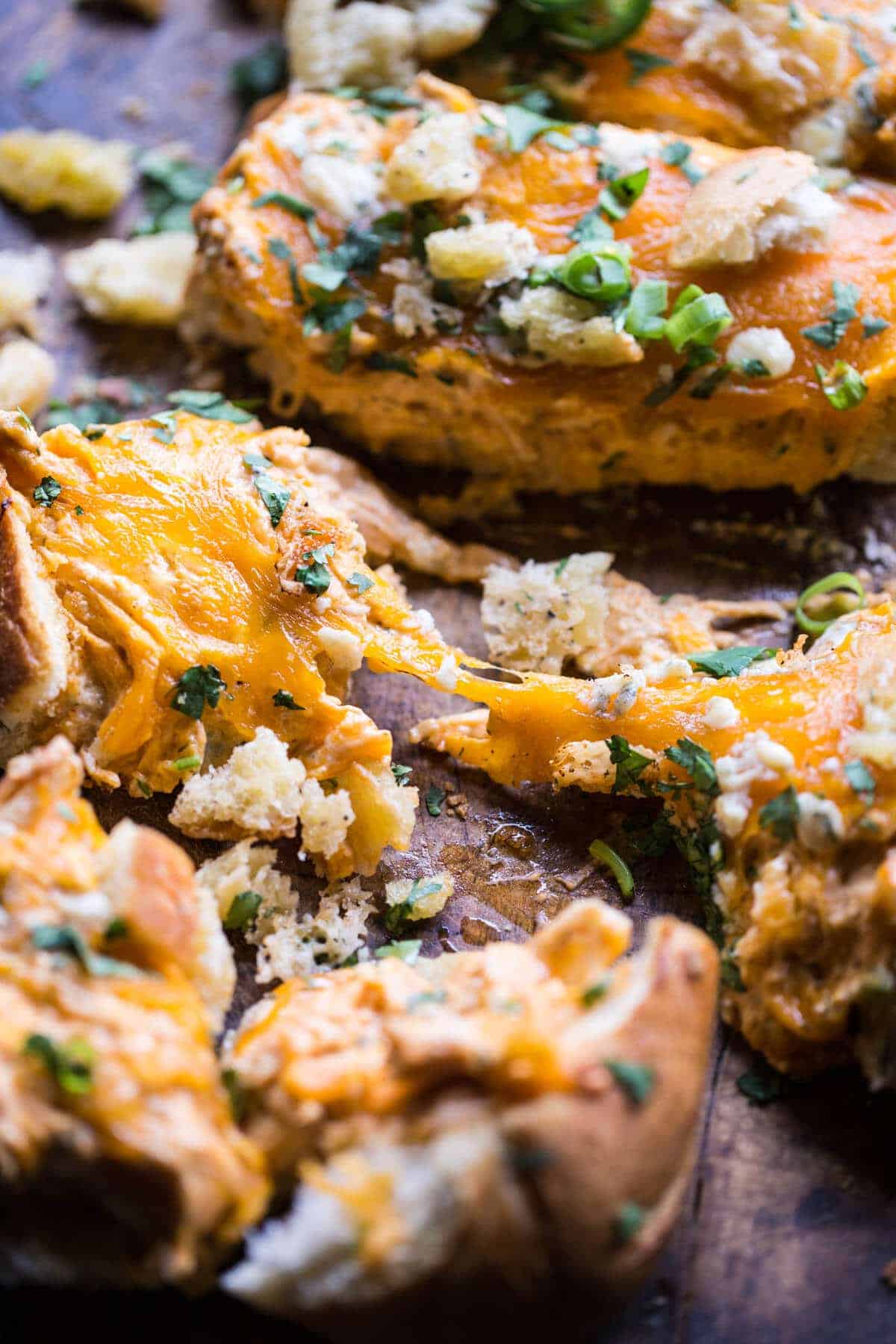 Cheesy Buffalo Chicken French Bread | halfbakedharvest.com @hbharvest