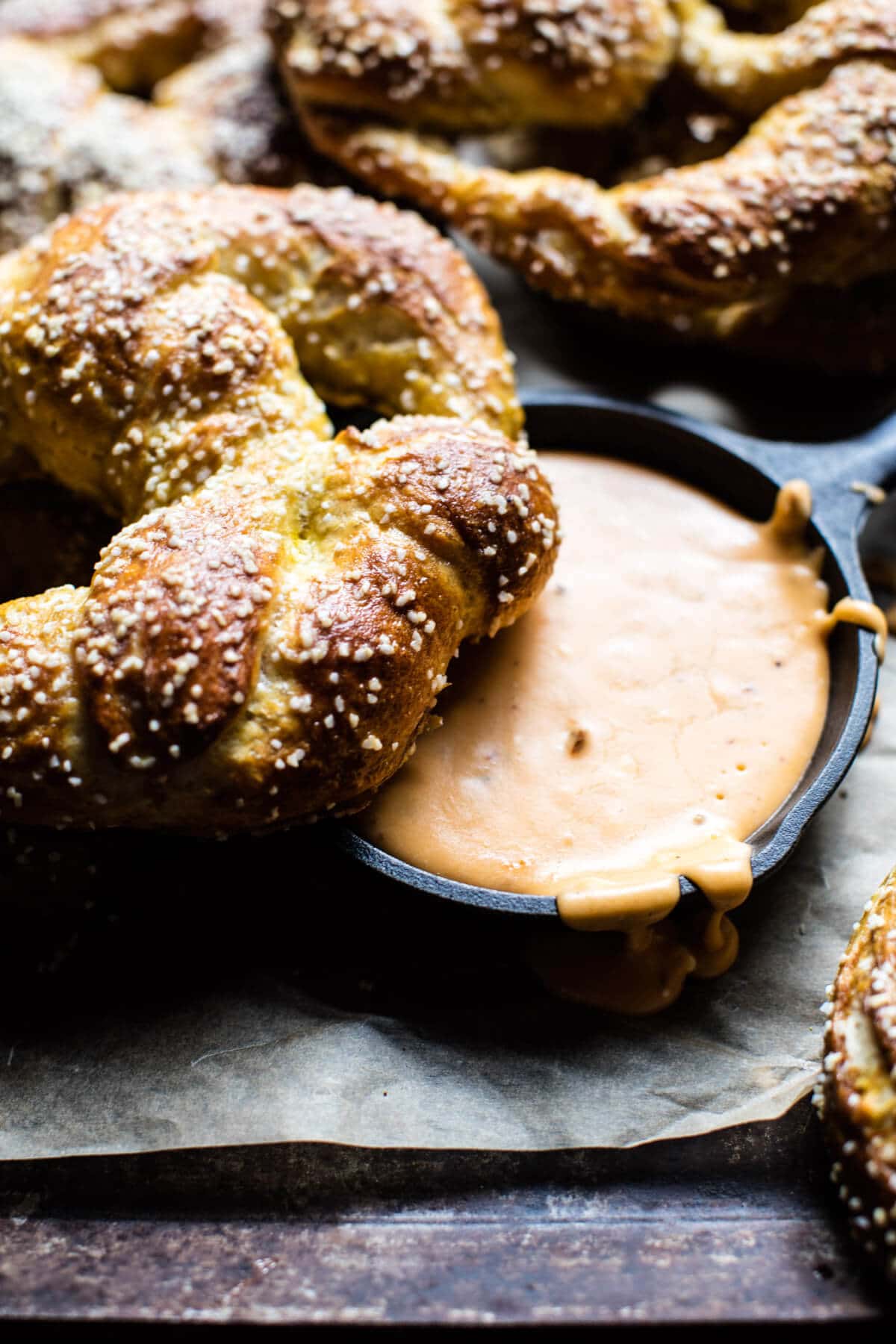 Pumpkin Beer Pretzels with Chipotle Queso | halfbakedharvest.com @hbharvest