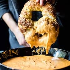 Pumpkin Beer Pretzels with Chipotle Queso | halfbakedharvest.com @hbharvest