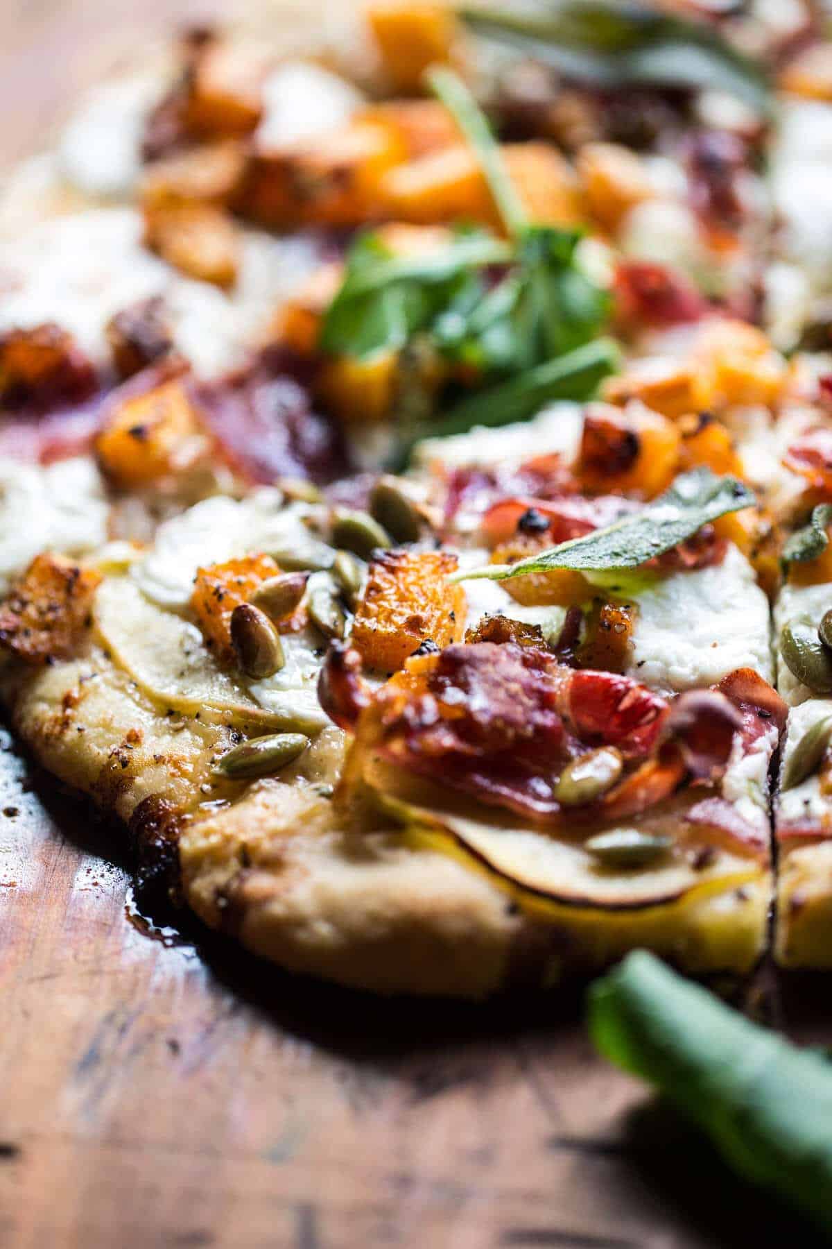 Roasted Butternut Squash Apple Burrata Pizza | halfbakedharvest.com @hbharvest