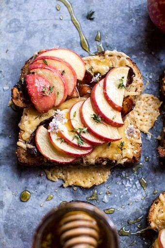 Salted Honey Apple and Gouda Toast | halfbakedharvest.com @hbharvest