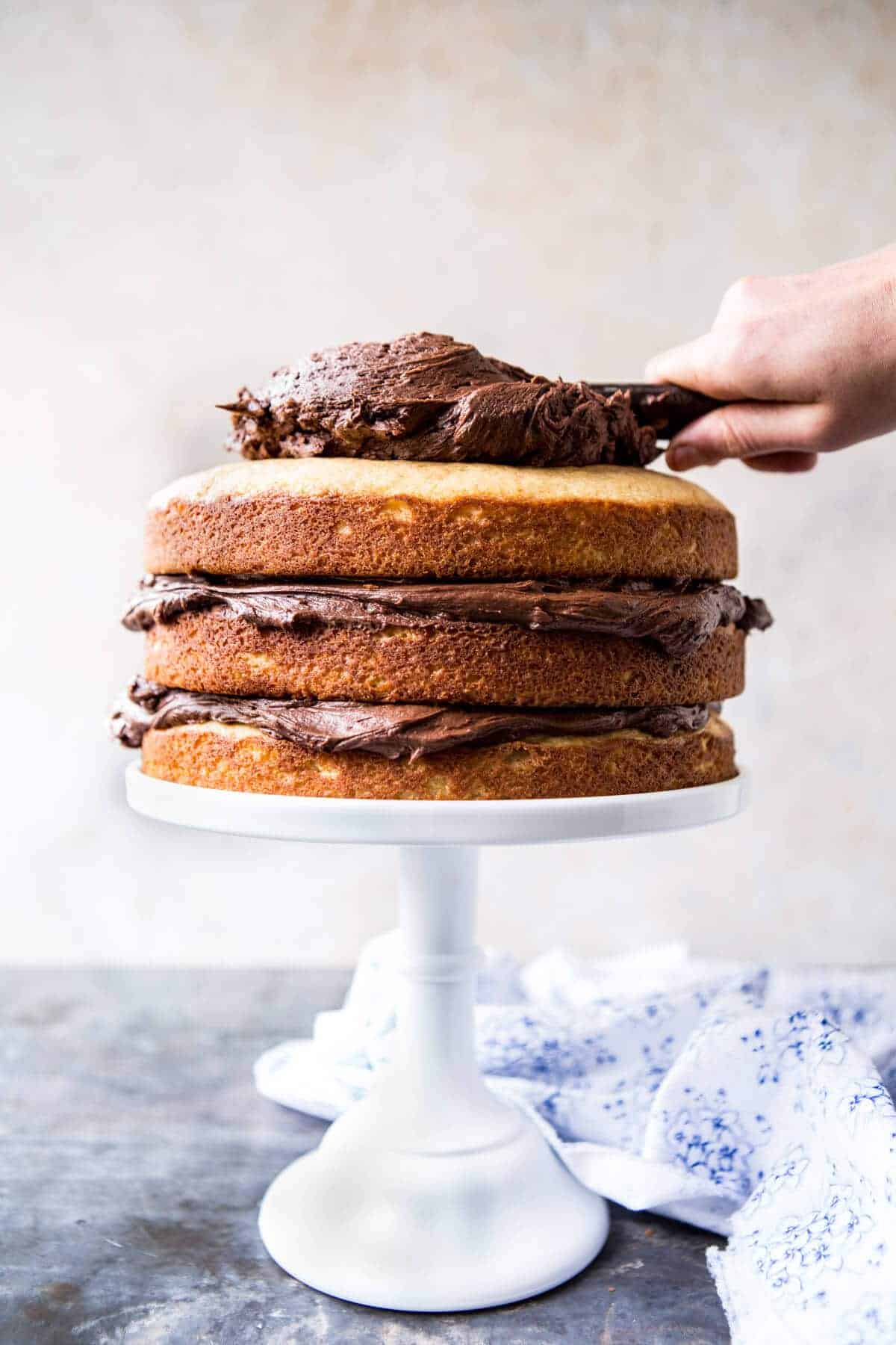 Vanilla Birthday Cake with Whipped Chocolate Buttercream | halfbakedharvest.com @hbharvest