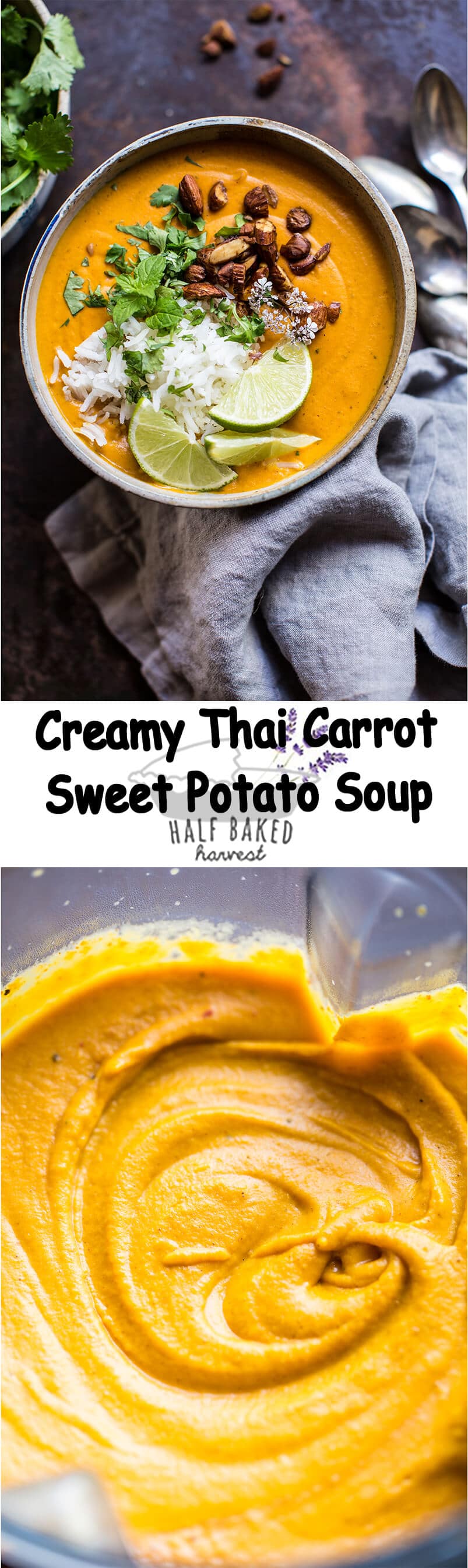 Creamy Thai Carrot Sweet Potato Soup | halfbakedharvest.com @hbharvest