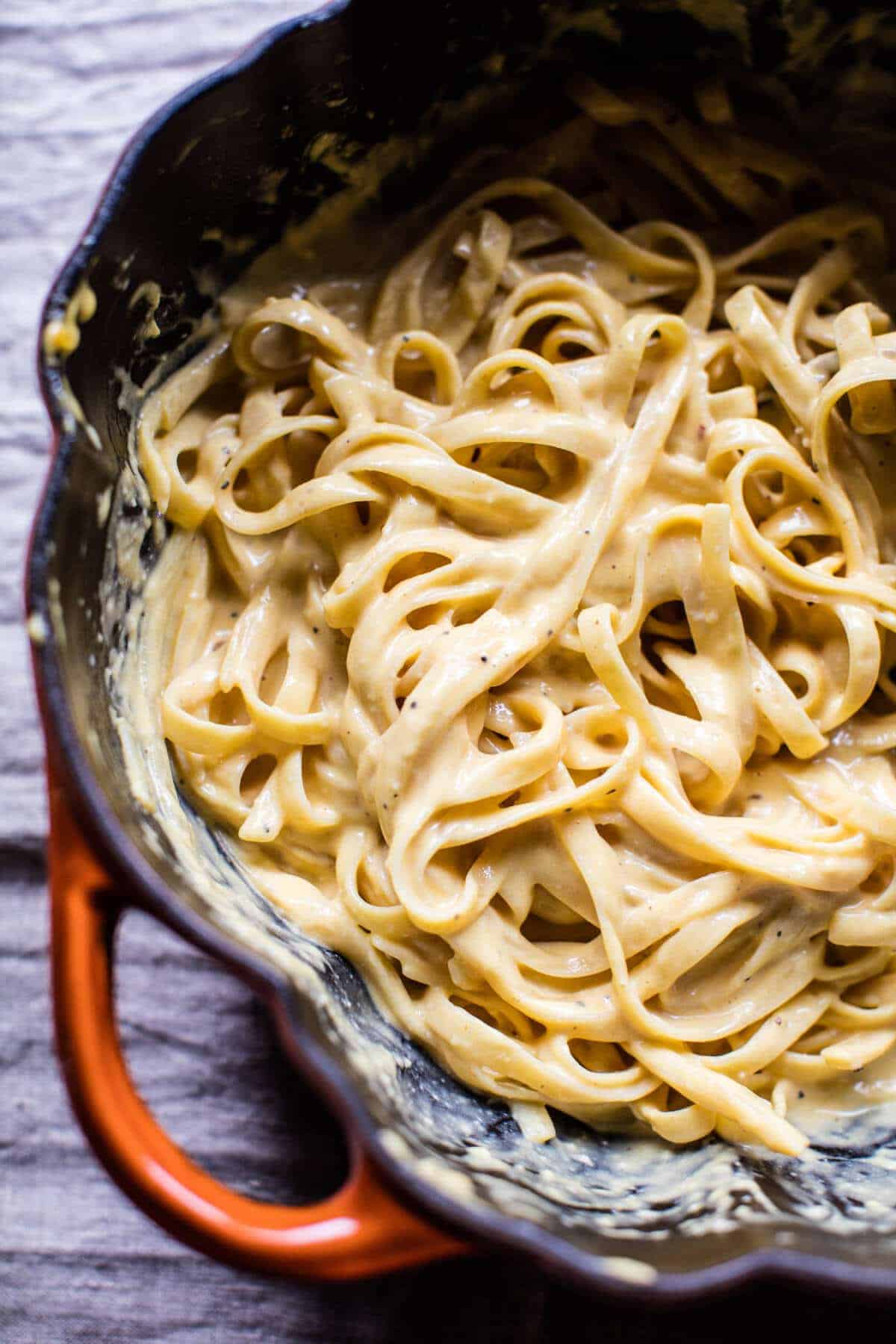 Brown Butter Pumpkin Fettuccine Alfredo with Fried Cheese | halfbakedharvest.com @hbharvest