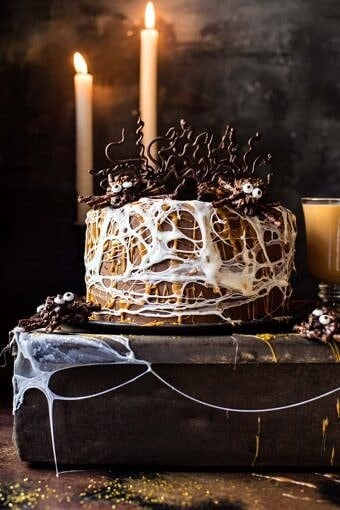 Forbidden Forest Chocolate Butterbeer Cake | halfbakedharvest.com @hbharvest