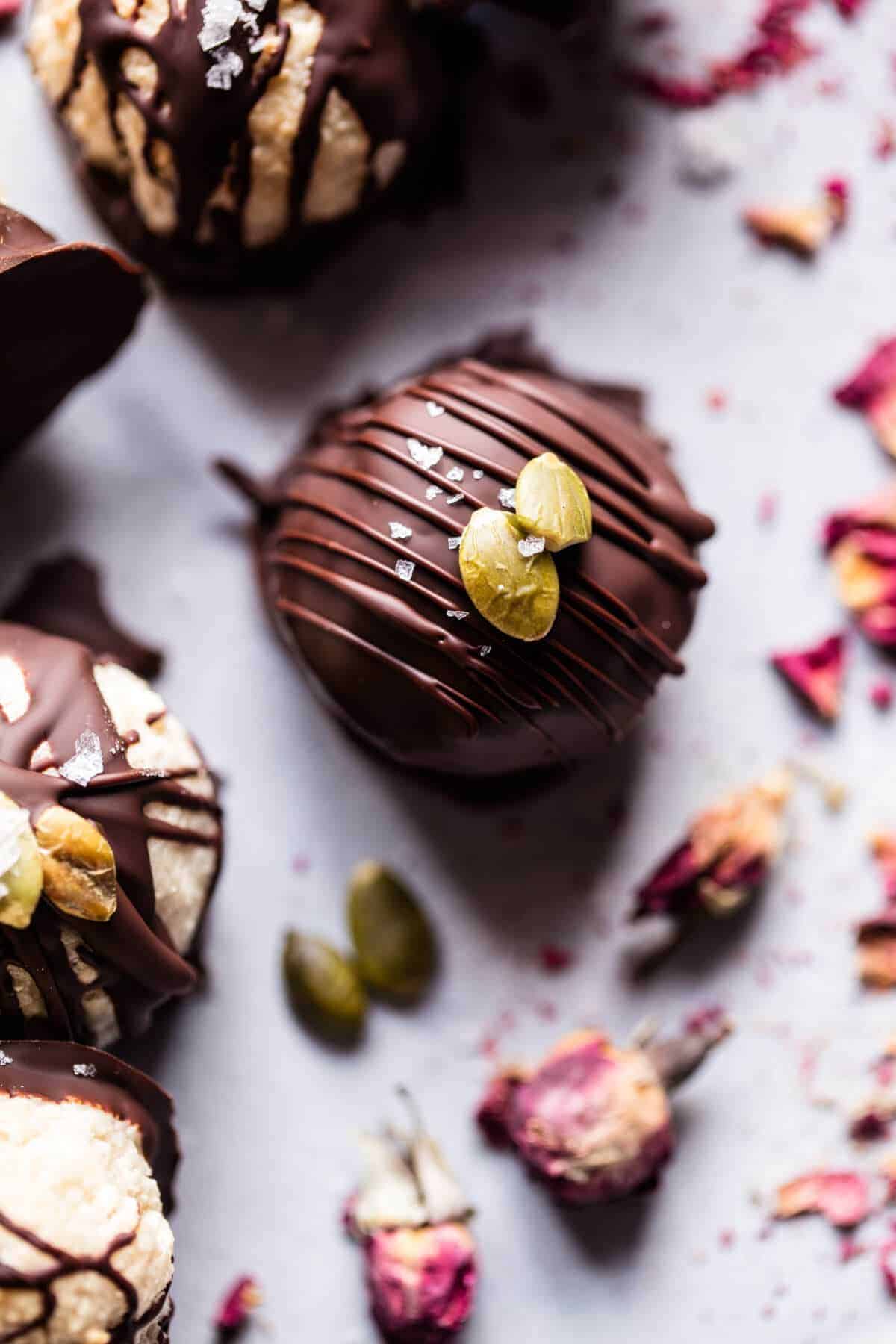 Chocolate Dipped Coconut Caramel Macaroons | halfbakedharvest.com @hbharvest