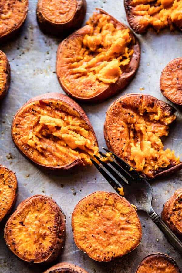 Crispy Roasted Sweet Potatoes with Bourbon Maple Butter | halfbakedharvest.com @hbharvest