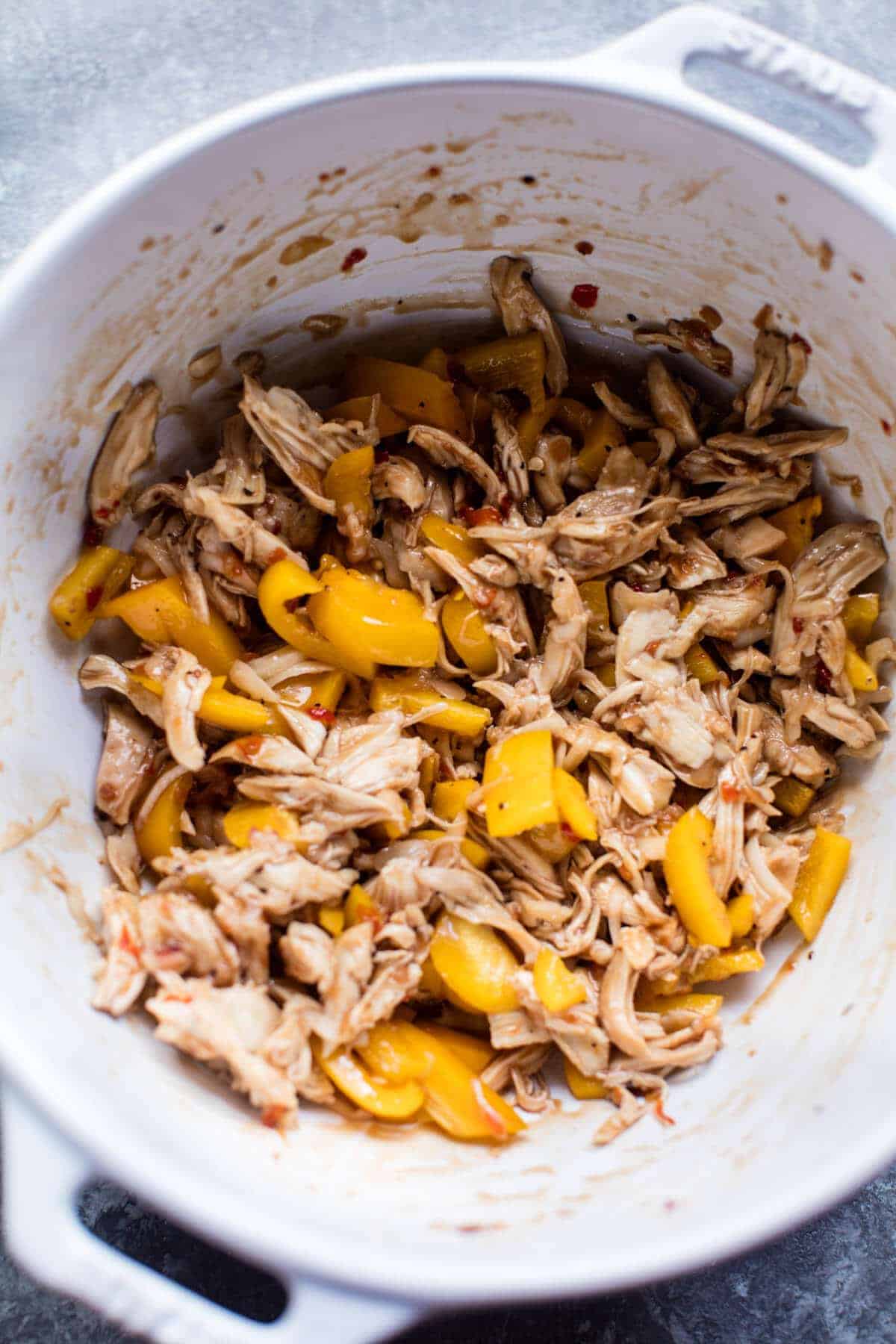 Cheesy Sweet and Sour Pomegranate Thai Chicken Enchiladas | halfbakedharvest.com @hbharvest