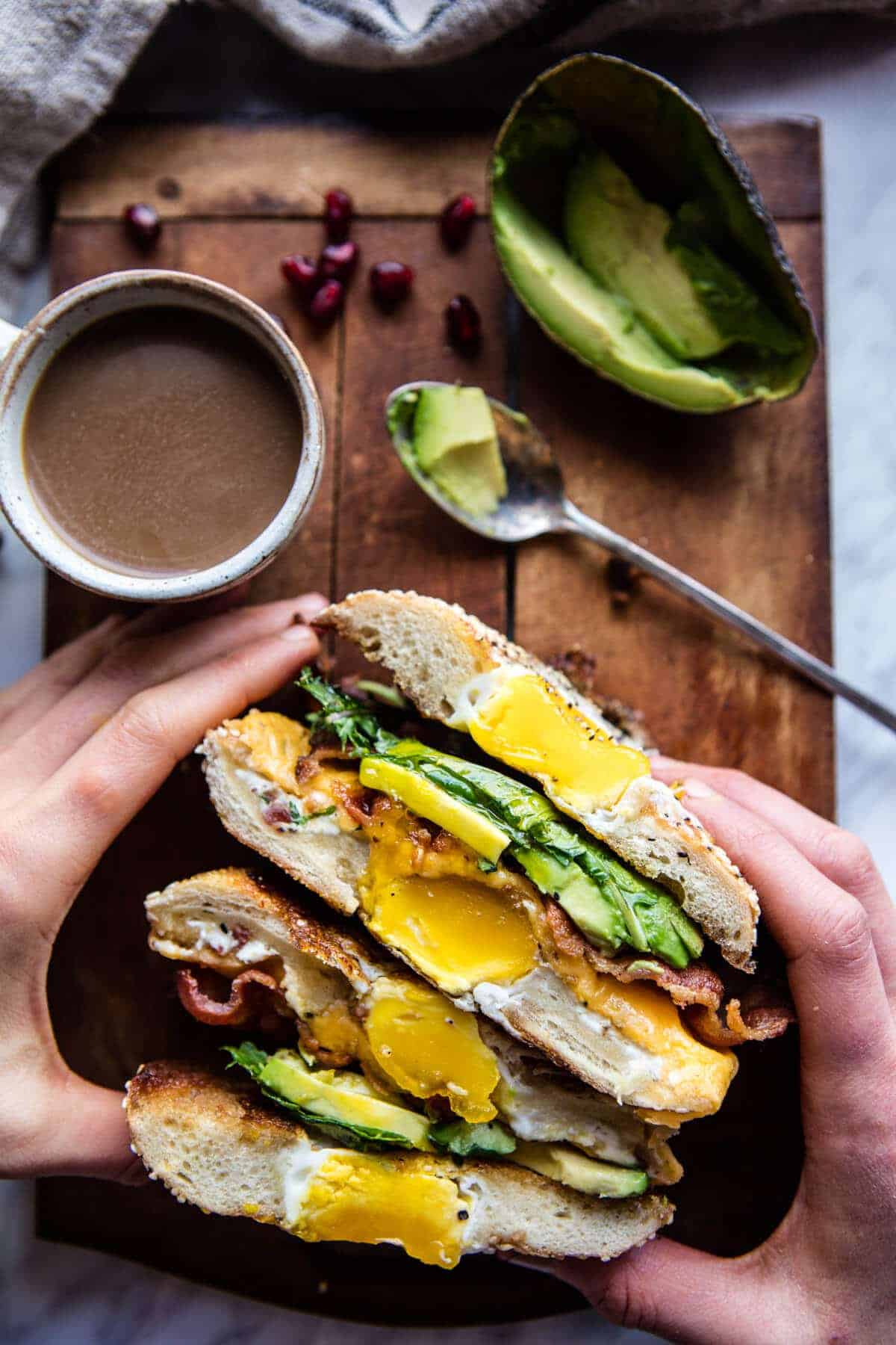 Egg in a Hole Avocado, Bacon, Egg and Cheese Bagel | halfbakedharvest.com @hbharvest