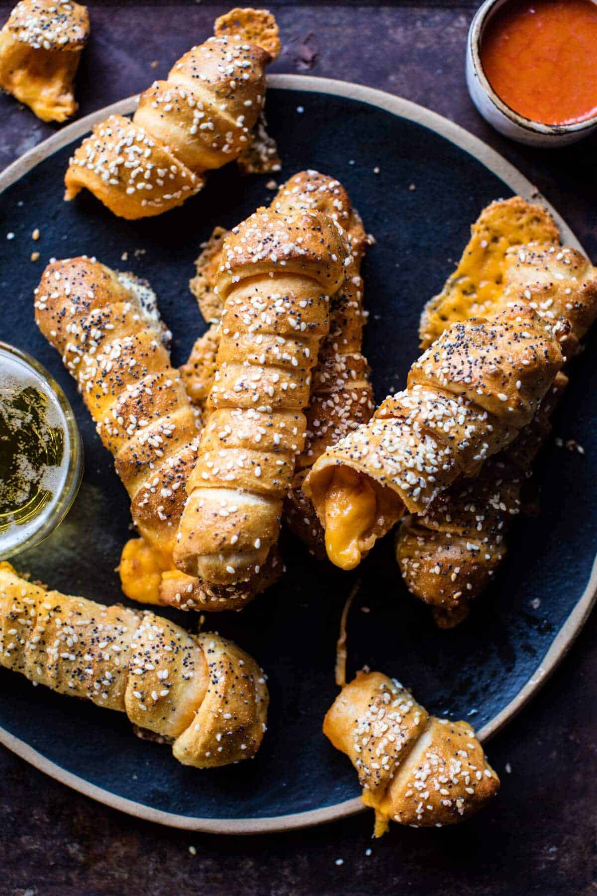 Buffalo Cheddar Soft Pretzel Twists with Everything Spice | halfbakedharvest.com @hbharvest