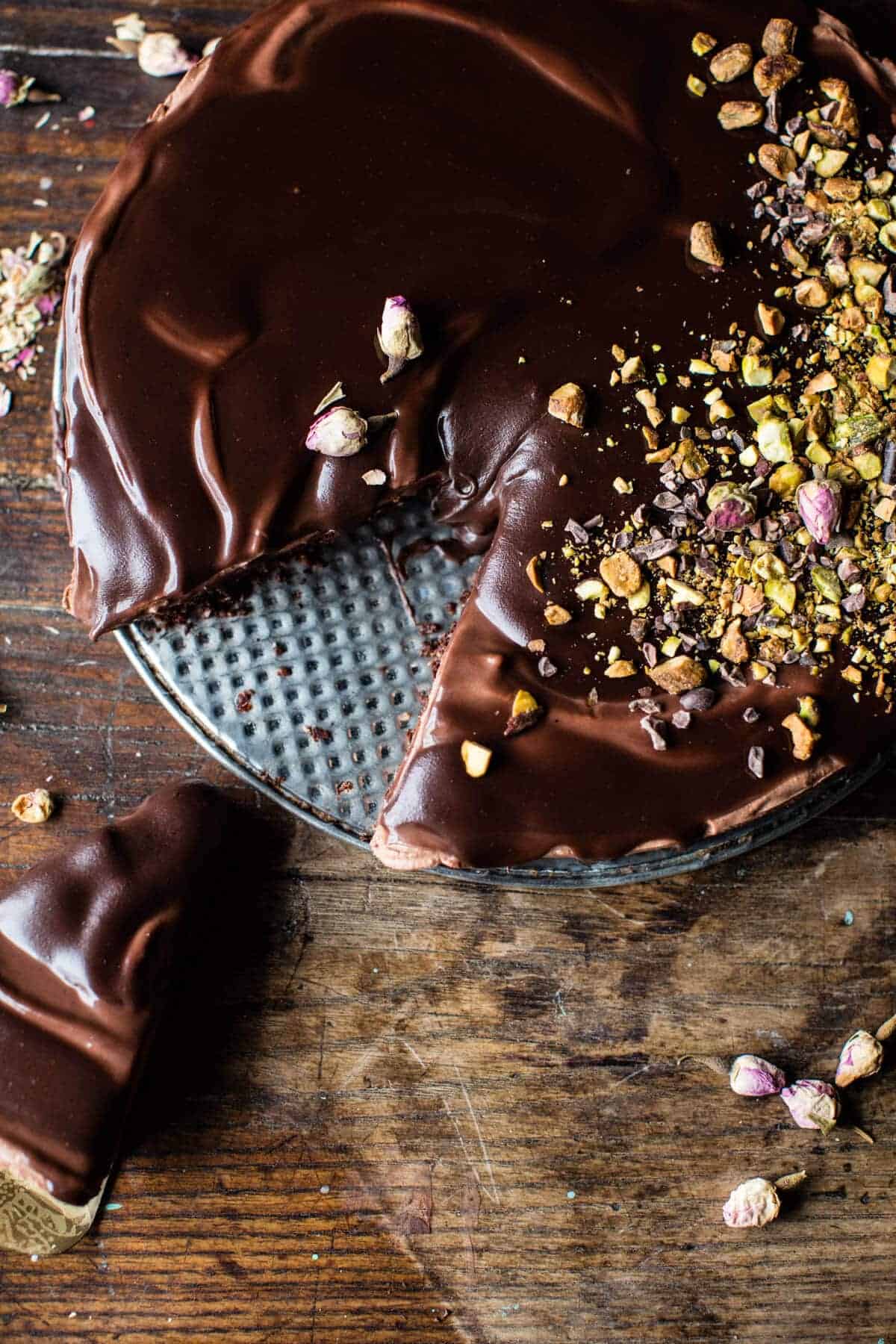 Chocolate Lovers Greek Yogurt Chocolate Mousse Cake | halfbakedharvest.com @hbharvest