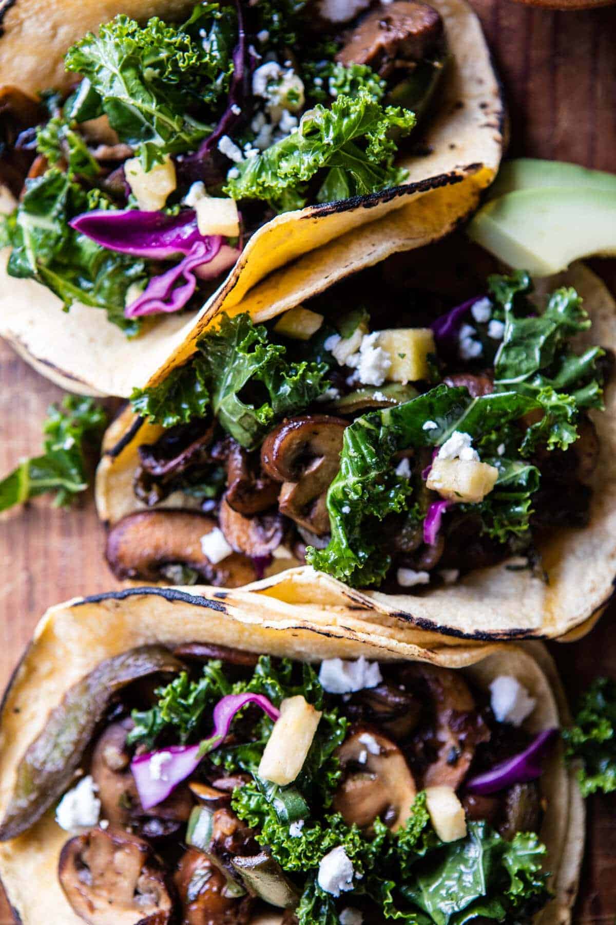 Poblano Mushroom Tacos with Cilantro Yogurt Sauce | halfbakedharvest.com @hbharvest