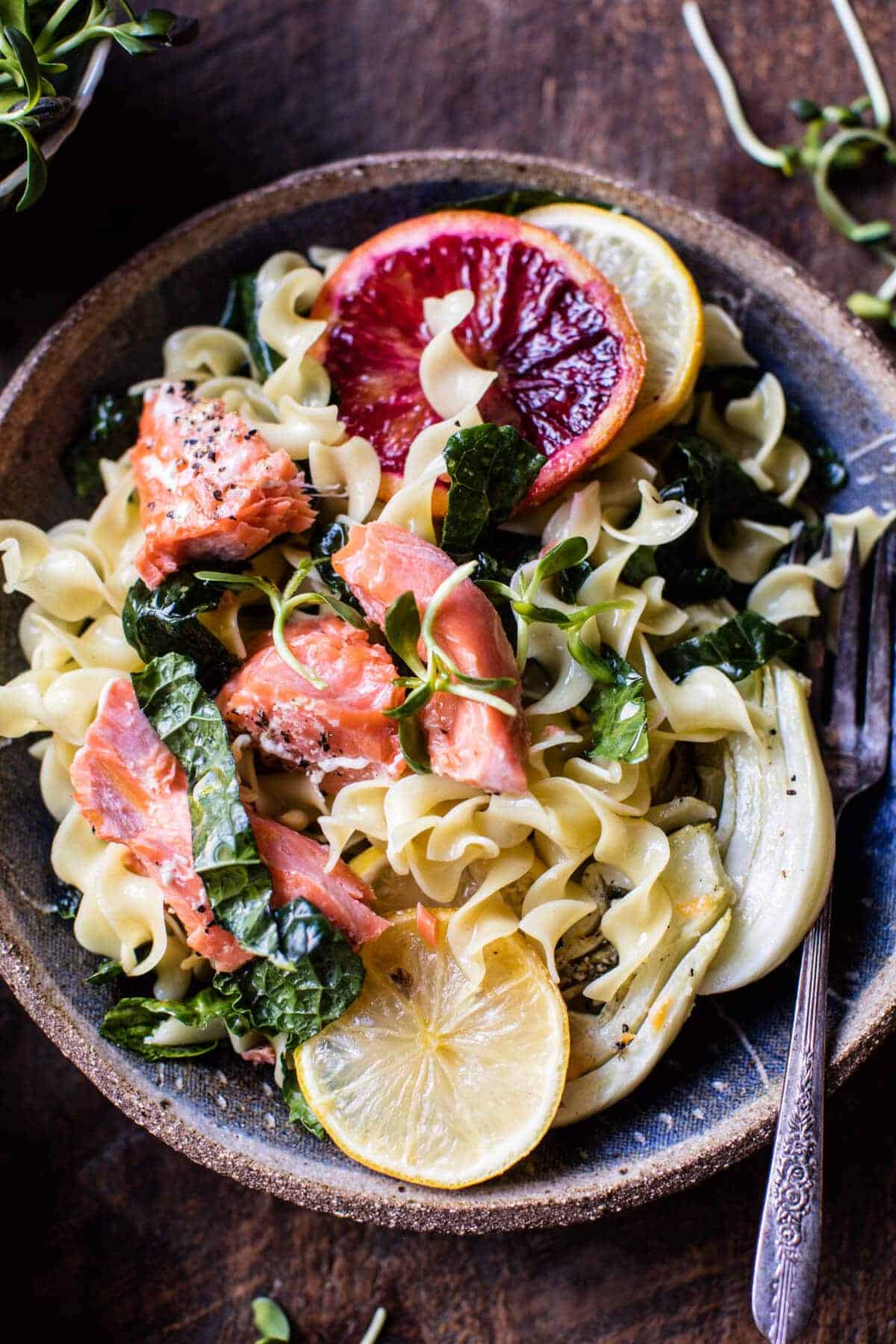 Slow Roasted Citrus Salmon with Fennel and Parmesan | halfbakedharvest.com @hbharvest