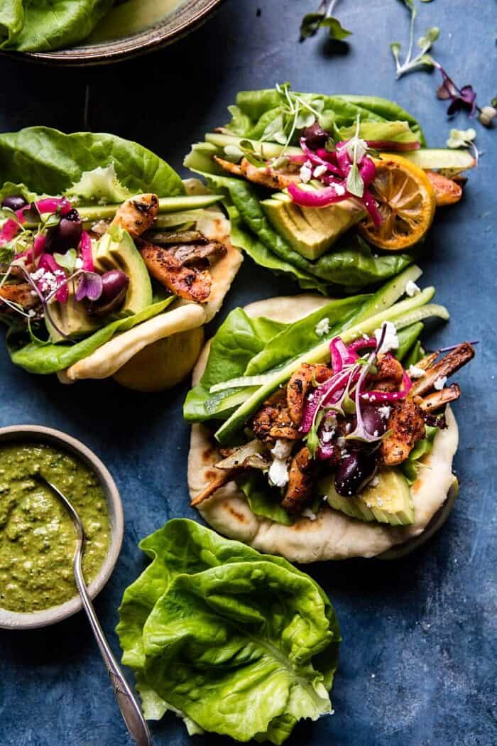 Greek Goddess Chicken Lettuce Wraps | halfbakedharvest.com @hbharvest
