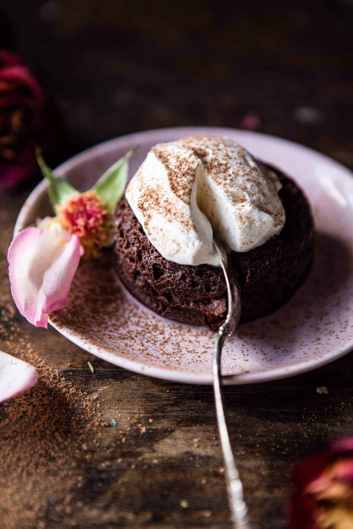 Single Girls Wholesome Molten Chocolate Lava Cake | halfbakedharvest.com @hbharvest