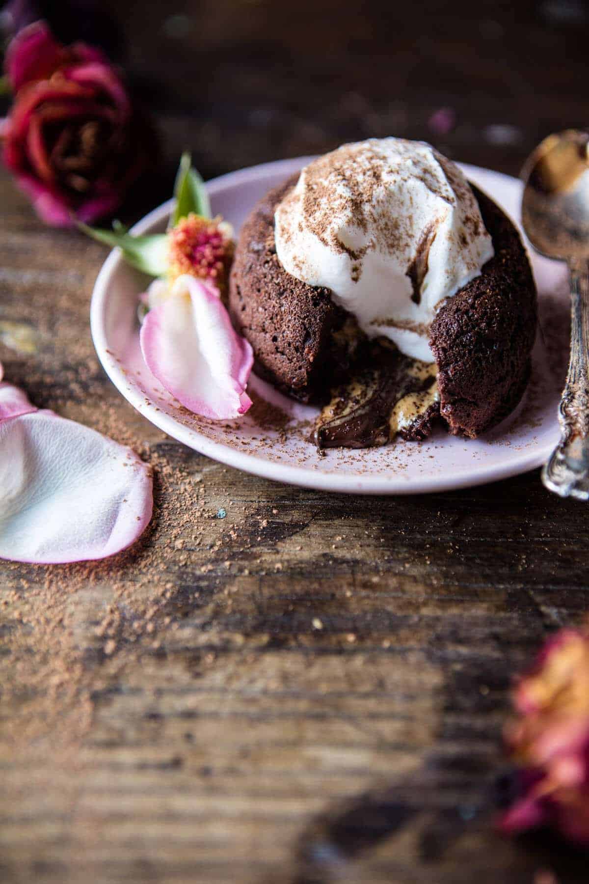 Single Girls Wholesome Molten Chocolate Lava Cake | halfbakedharvest.com @hbharvest