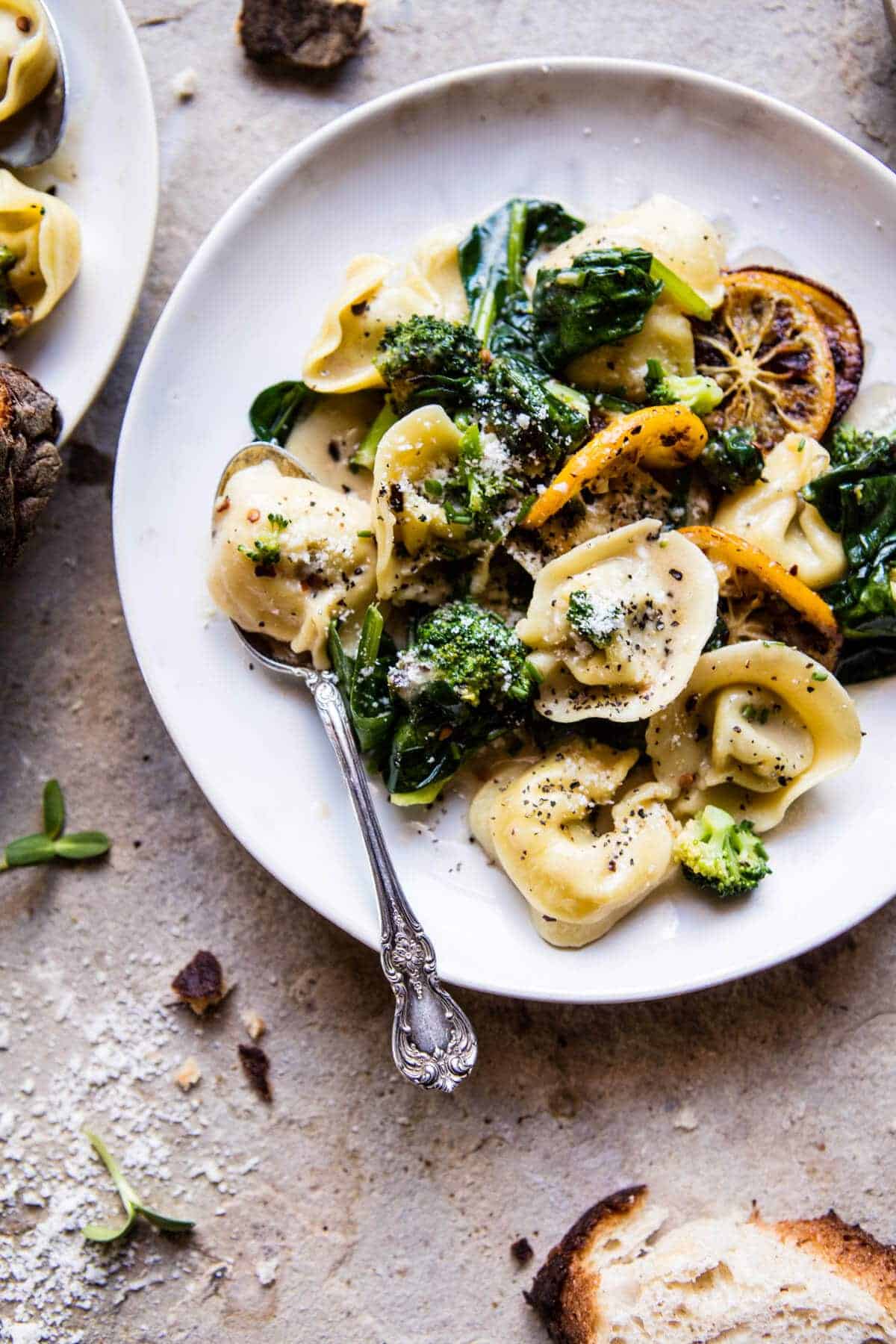 Best Easy Broccoli Cheese Tortellini with Fried Lemon | halfbakedharvest.com @hbharvest