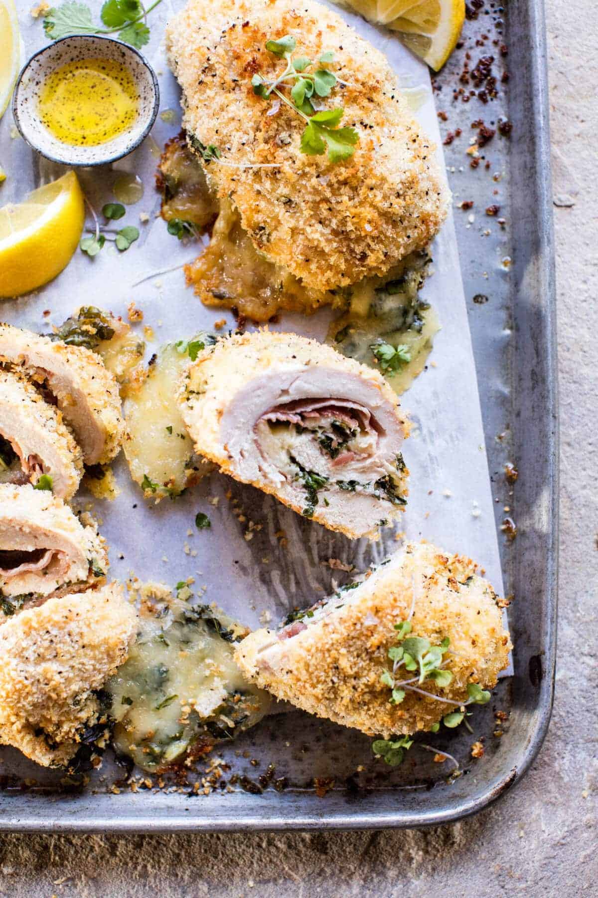 Crispy Baked Basil Chicken Cordon Bleu | halfbakedharvest.com @hbharvest